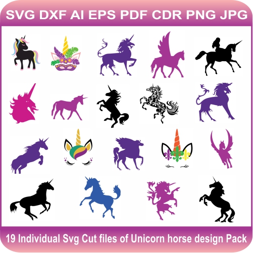 Magical Unicorn Horse Design SVG Cut File: Add Enchantment to Your Crafts
